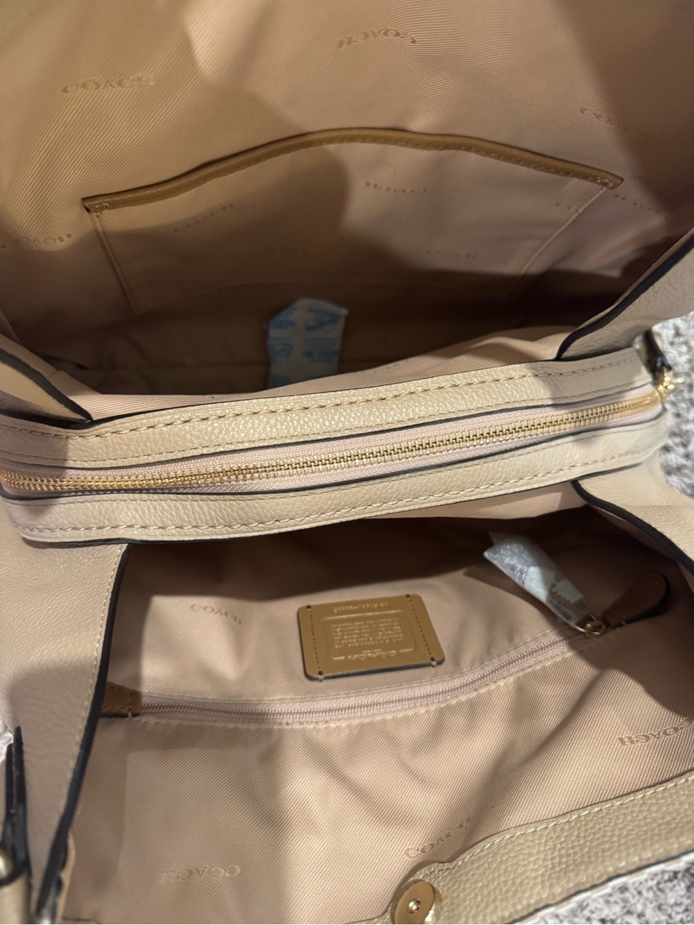 Coach Legacy Jacquard Canvas Edie 31 Shoulder Bag - Beechwood Gold - Picture 7 of 13